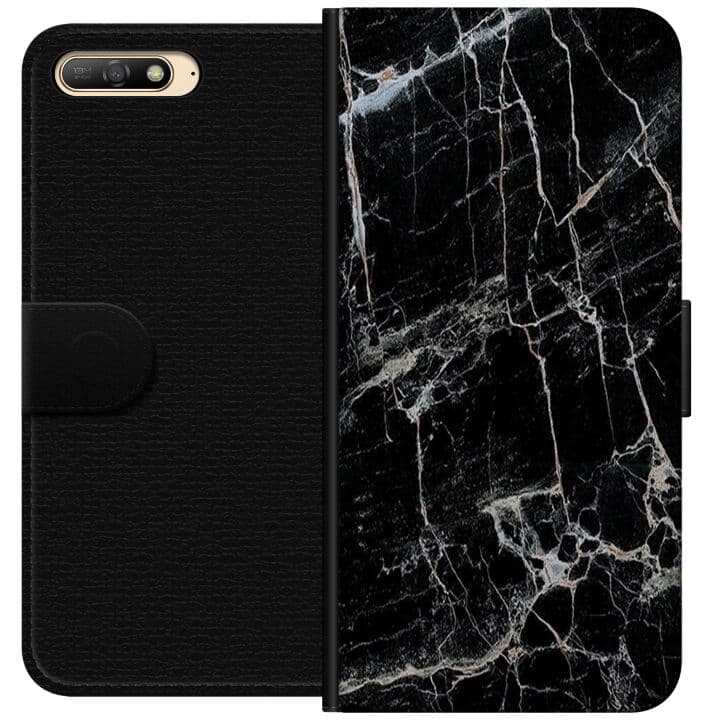 Huawei Y6 (2018) Plånboksfodral Marmor Svart