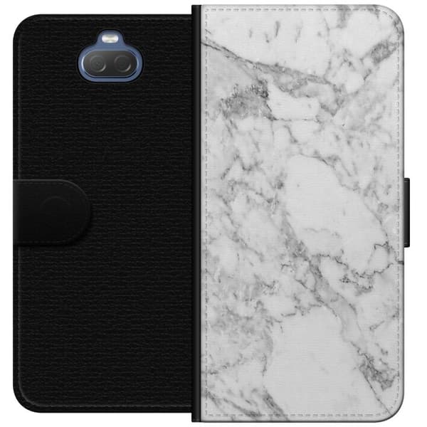 Sony Xperia 10 Lompakkokotelo Marmori Valkoinen
