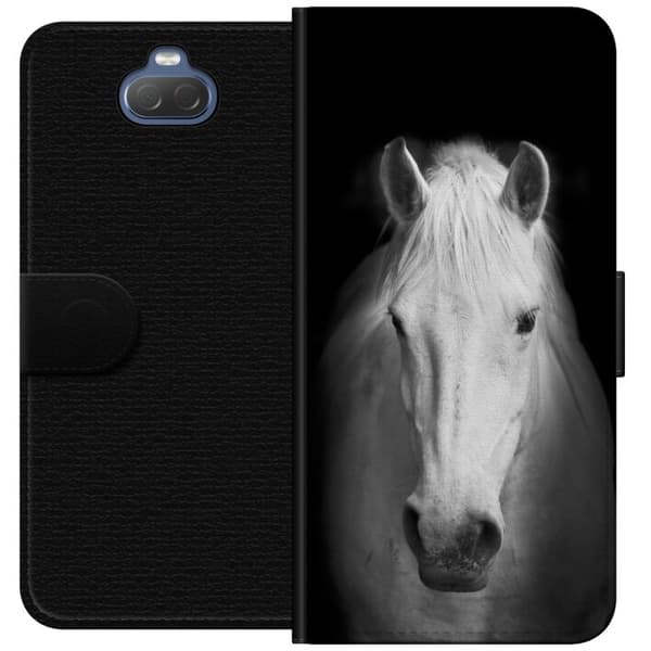 Sony Xperia 10 Lompakkokotelo Valkoinen Hevonen