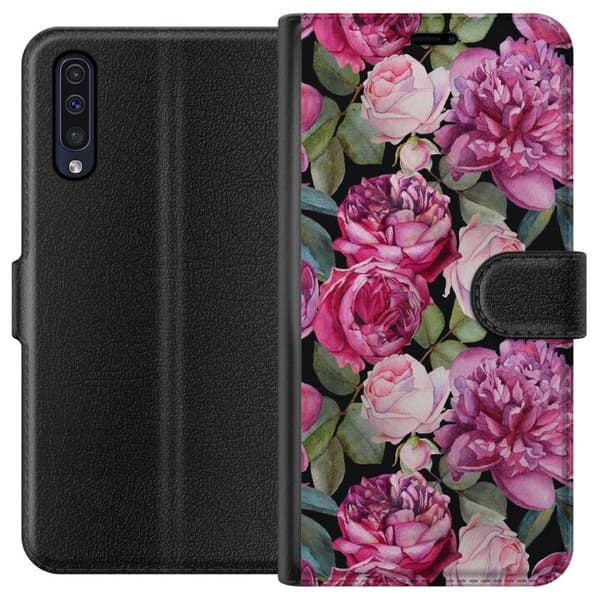 Samsung Galaxy A50 Lompakkokotelo Kukat