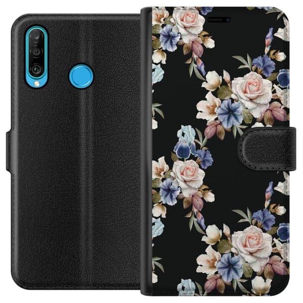 Huawei P30 lite Lommeboketui Blomstre