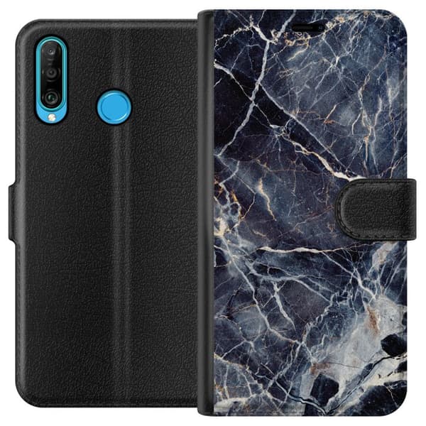 Huawei P30 lite Tegnebogsetui Marmoreret