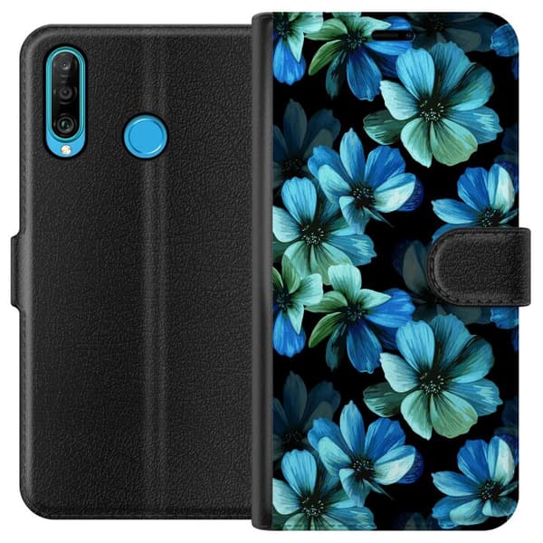 Huawei P30 lite Tegnebogsetui Blomster