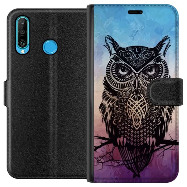 Huawei P30 lite Tegnebogsetui Ugle