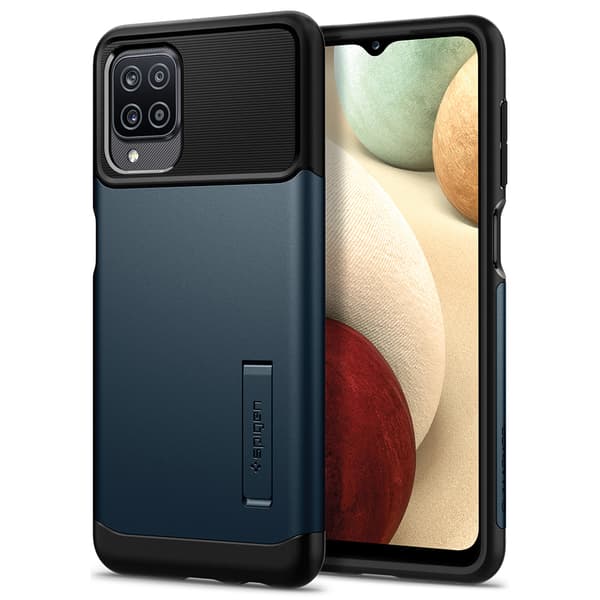 Spigen Samsung Galaxy A12 Cover Slim Armor Metal Slate