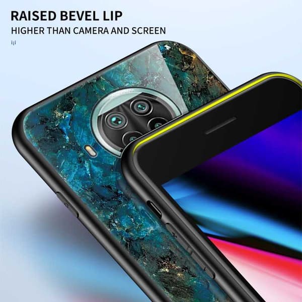Xiaomi Mi 10 Marble Shell 9H hærdet glas tilbage Glassback® V2