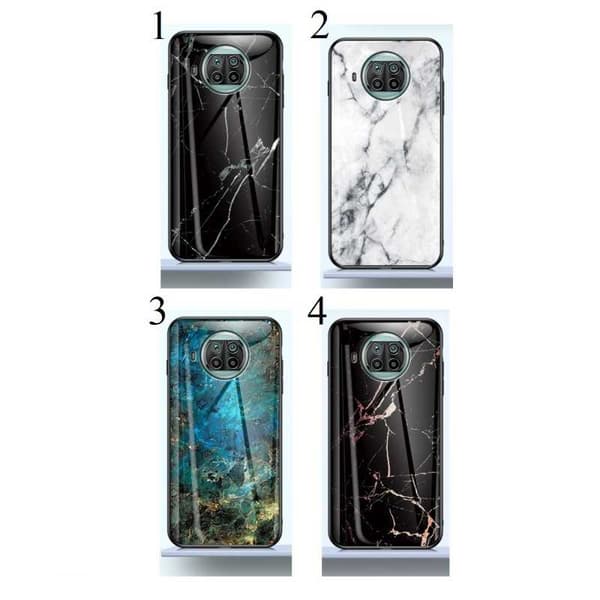 Xiaomi Mi 10 Marble Shell 9H hærdet glas tilbage Glassback® V2