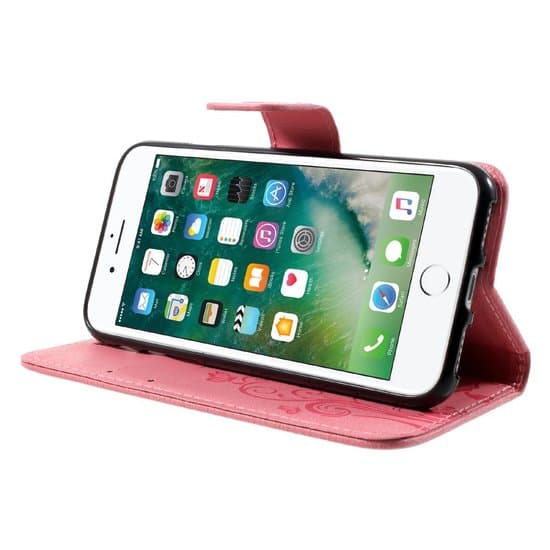 iPhone SE (2020) / 7 / 8 plånboksfodral - rosa fjärilar