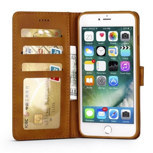 LC.IMEEKE Pung / pung etui til iPhone 8 Plus / iPhone 7 Plus - Brun