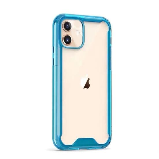 iPhone 12 mini bumper case TPU + akryl - transparent blå