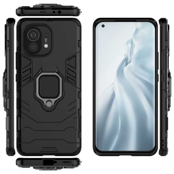 Xiaomi Mi 11 stødsikkert dæksel med ringholder tynd armor