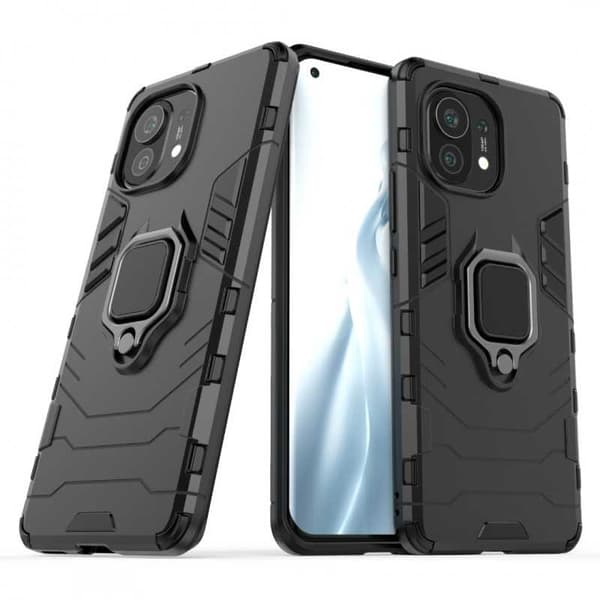 Xiaomi Mi 11 stødsikkert dæksel med ringholder tynd armor