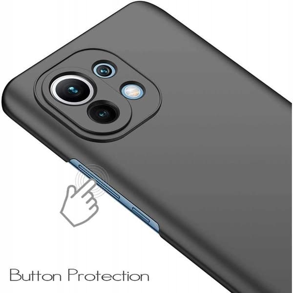 Xiaomi Mi 11 Ultra-ohut kumipinnoitettu mattamusta Cover Basic V2