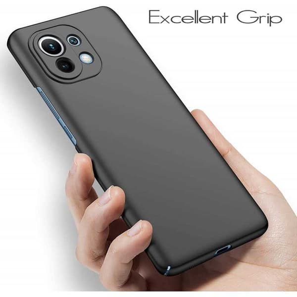 Xiaomi Mi 11 Ultra-ohut kumipinnoitettu mattamusta Cover Basic V2
