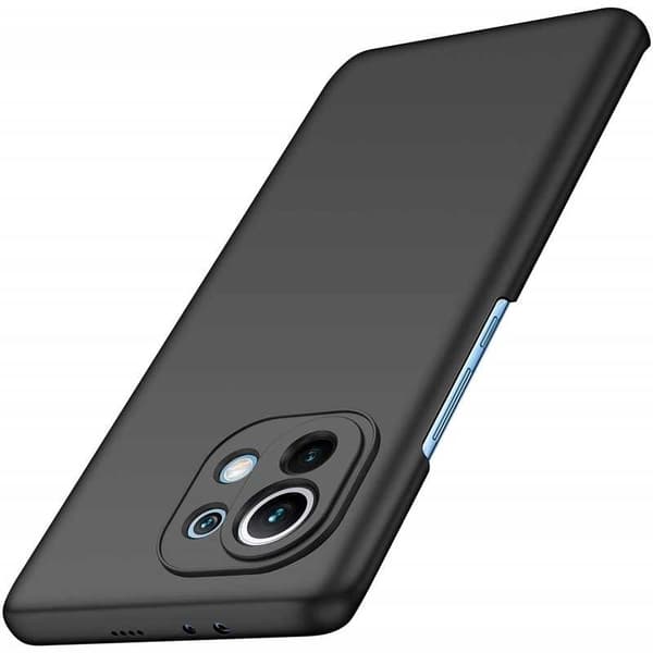 Xiaomi Mi 11 Ultra-ohut kumipinnoitettu mattamusta Cover Basic V2