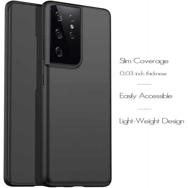 Samsung S21 Ultra Gummibelagd Mattsvart Skal Basic V2