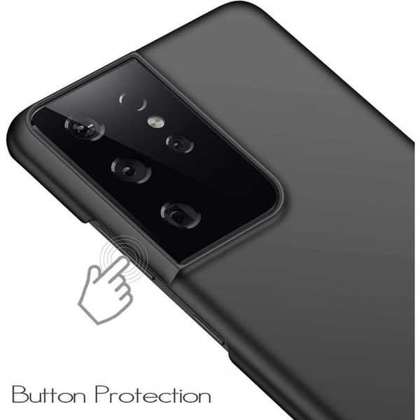 Samsung S21 Ultra Gummibelagd Mattsvart Skal Basic V2