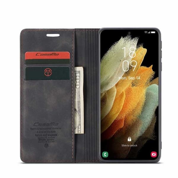 Samsung S21 Ultra Eksklusiv Elegant Flip Case CaseMe 3-RUMMET