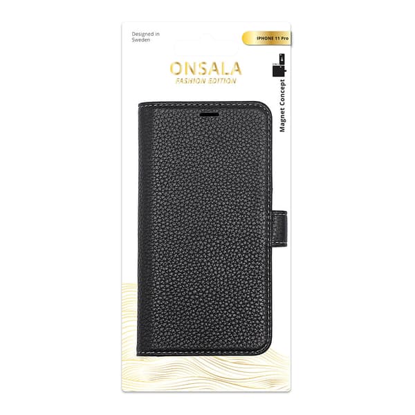 ONSALA COLLECTION Lompakko Nahka Musta iPhone 11 Pro