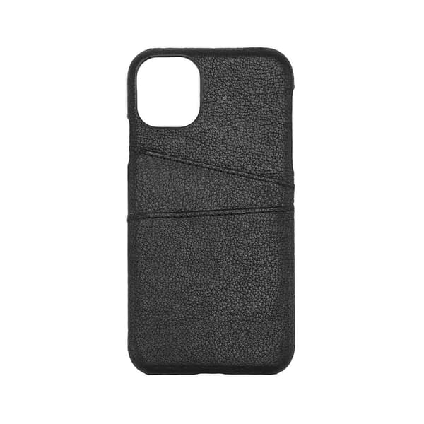 Mobilskal Skinn Kortfack Svart - iPhone 11