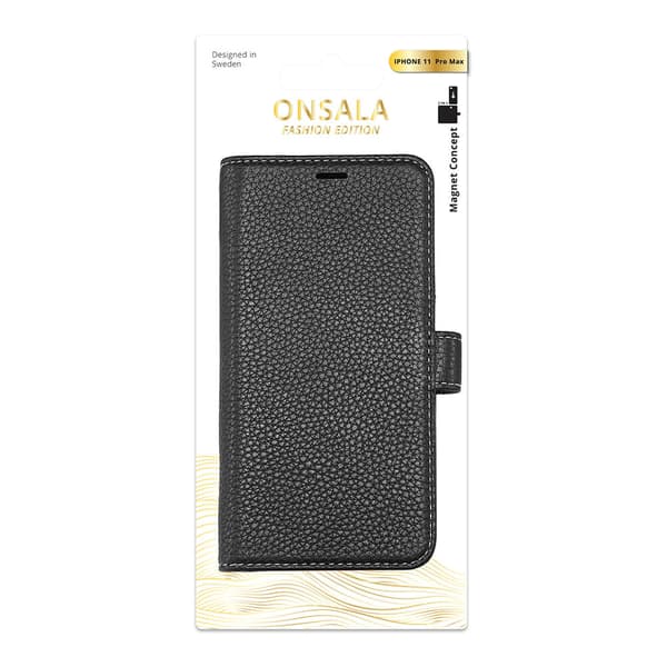 ONSALA COLLECTION Lommebokveske Skinn Svart iPhone 11 Pro Max