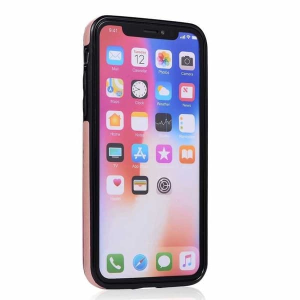 iPhone X Stöttåligt Skal Korthållare 3-FACK Flippr V2 - Rosenguld