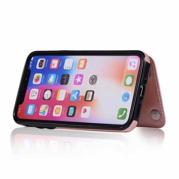 iPhone X Stöttåligt Skal Korthållare 3-FACK Flippr V2 - Rosenguld