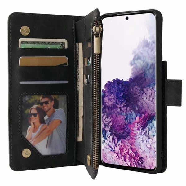 Samsung S21 Plus Multifunktionellt Plånboksfodral Zipper 8-Fack