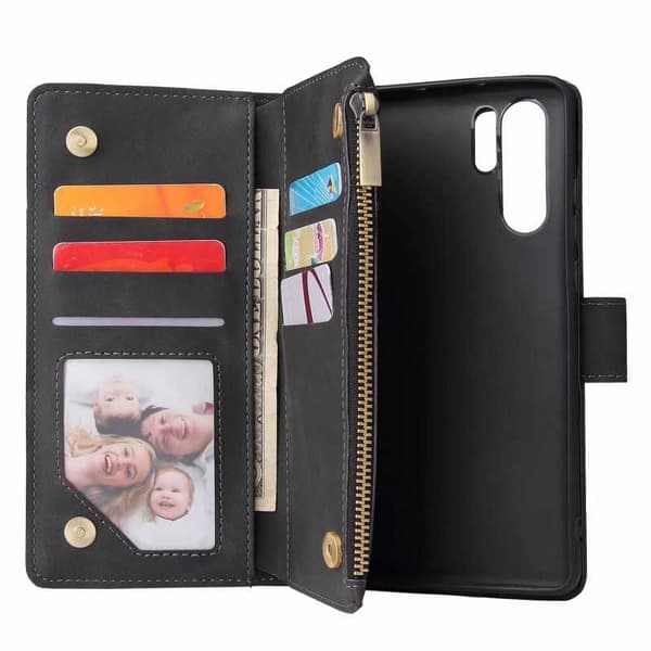 Huawei P30 Pro Multifunktionellt Plånboksfodral Zipper 8-Fack