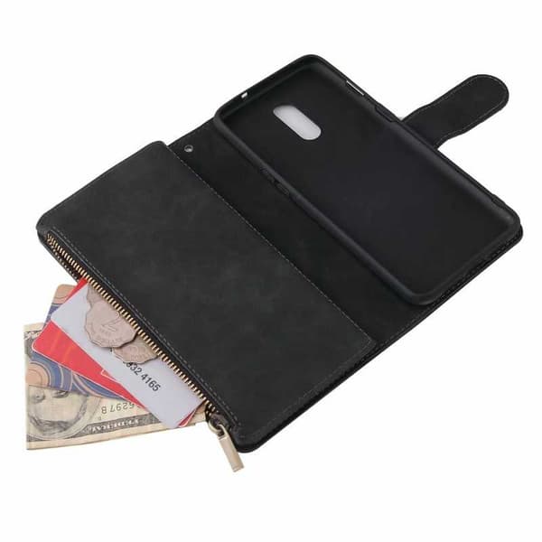 OnePlus 7 multifunktionelt pung etui Lynlås 8-rum