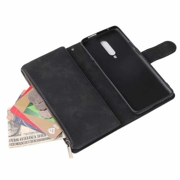 OnePlus 7 Pro Multifunktionellt Plånboksfodral Zipper 8-Fack