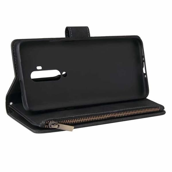 OnePlus 7T Pro -monitoiminen lompakkokotelo, vetoketjullinen 8 tasku