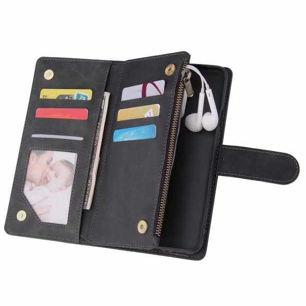 OnePlus 7T Pro Multifunktionellt Plånboksfodral Zipper 8-Fack
