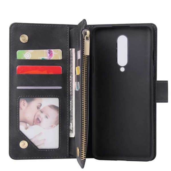OnePlus 8 multifunktionelt pung etui Lynlås 8-rum