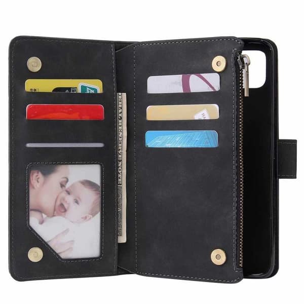 Google Pixel 4 multifunktionelt pung etui Lynlås 8-rum