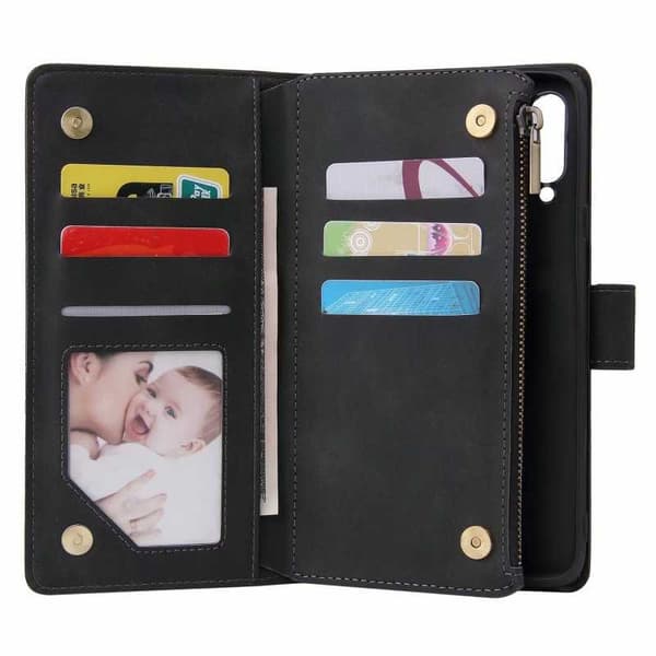 Samsung A20s multifunktionelt pung etui Lynlås 8-rum