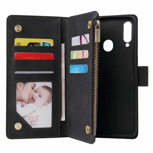 Samsung A20s multifunktionelt pung etui Lynlås 8-rum
