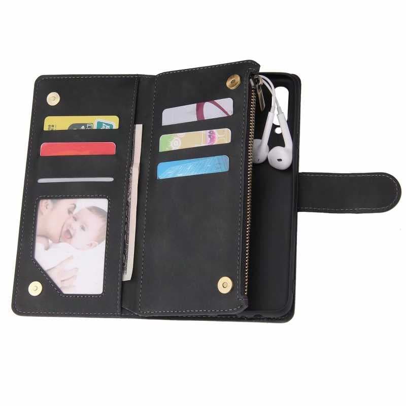 Samsung A20s Multifunktionellt Plånboksfodral Zipper 8-Fack
