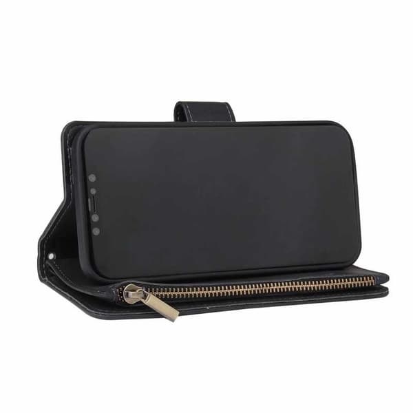 iPhone 12/12 Pro Multifunktionellt Plånboksfodral Zipper 8-Fack