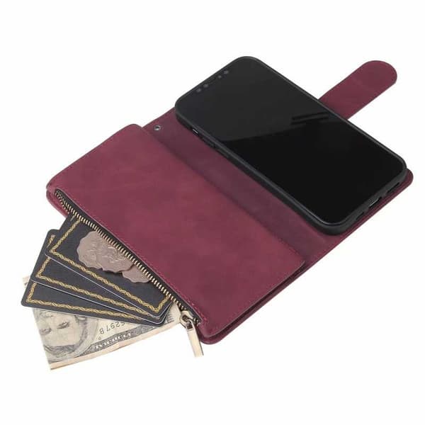 iPhone 12 Pro Max Multifunktionellt Plånboksfodral Zipper 8-Fack