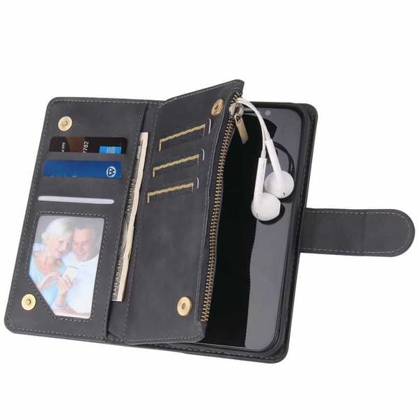 iPhone 12 Pro Max Multifunktionellt Plånboksfodral Zipper 8-Fack