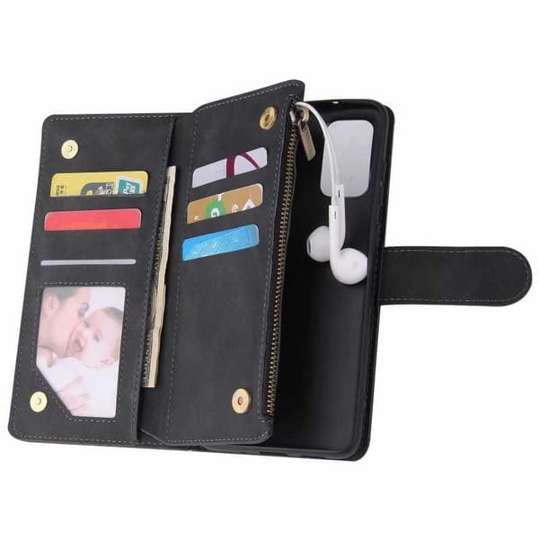 Samsung S20 Multifunktionellt Plånboksfodral Zipper 8-Fack Vinröd