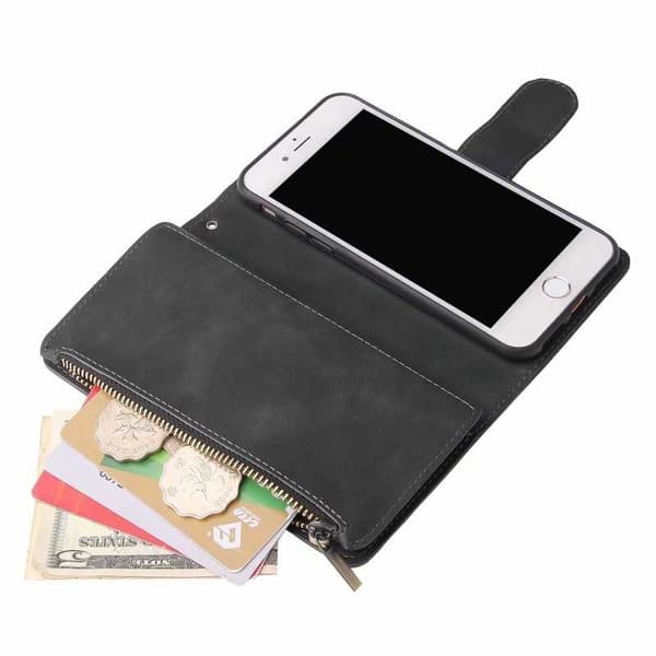 iPhone 7/8/SE (2020) Multifunktionellt Plånboksfodral Zipper 8-Fack