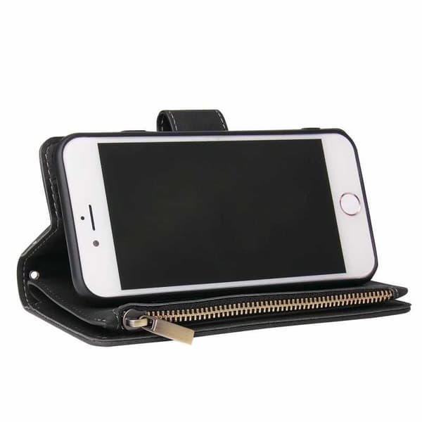 iPhone 7/8/SE (2020) Multifunktionellt Plånboksfodral Zipper 8-Fack