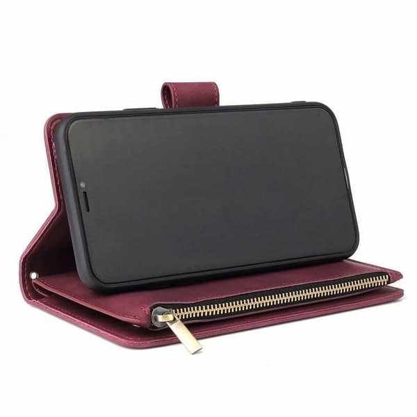 iPhone 11 Pro Max Multifunktionellt Plånboksfodral Zipper 8-Fack