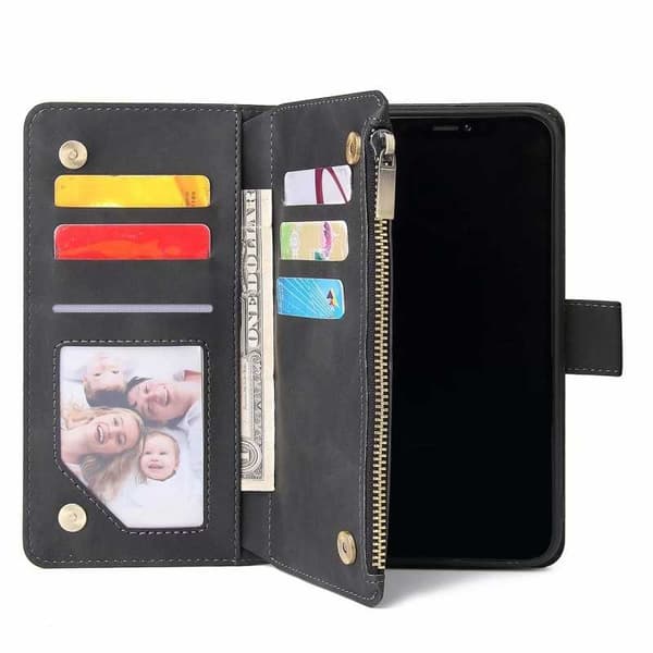 iPhone 11 Pro Max Multifunktionellt Plånboksfodral Zipper 8-Fack