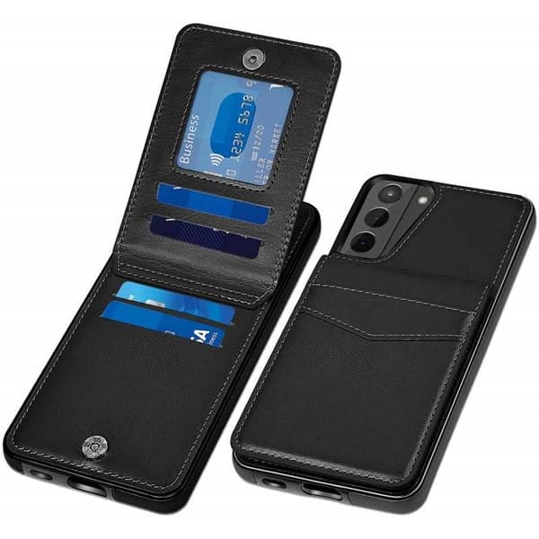 Samsung S21 Mobilskal Korthållare 5-FACK Retro V3 Brun