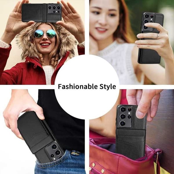 Samsung S21 Ultra Mobile Cover Card Holder 5-SLOT Retro V3