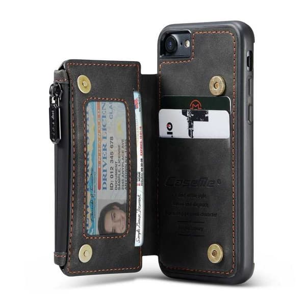 iPhone 7 Cover Kortholder & Lynlås 4-RUMMET CaseMe Flippr
