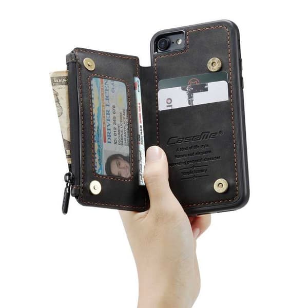 iPhone 7 Cover Kortholder & Lynlås 4-RUMMET CaseMe Flippr